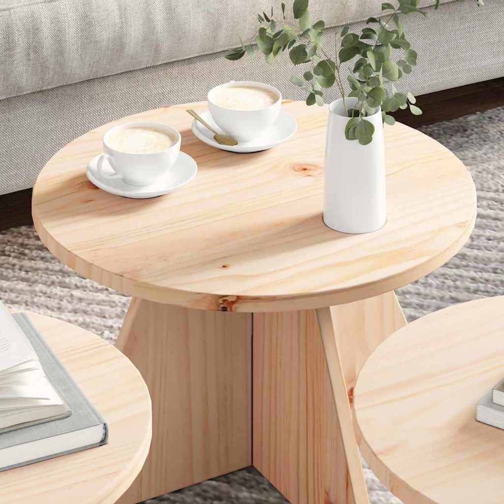 vidaXL Stolik kawowy 3 pcs Naturalny