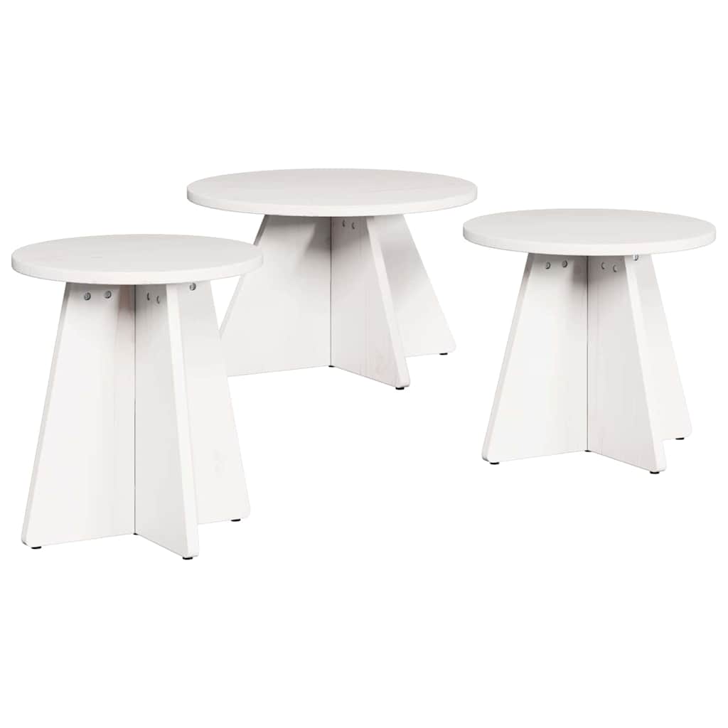 vidaXL Stolik kawowy 3 pcs Biały