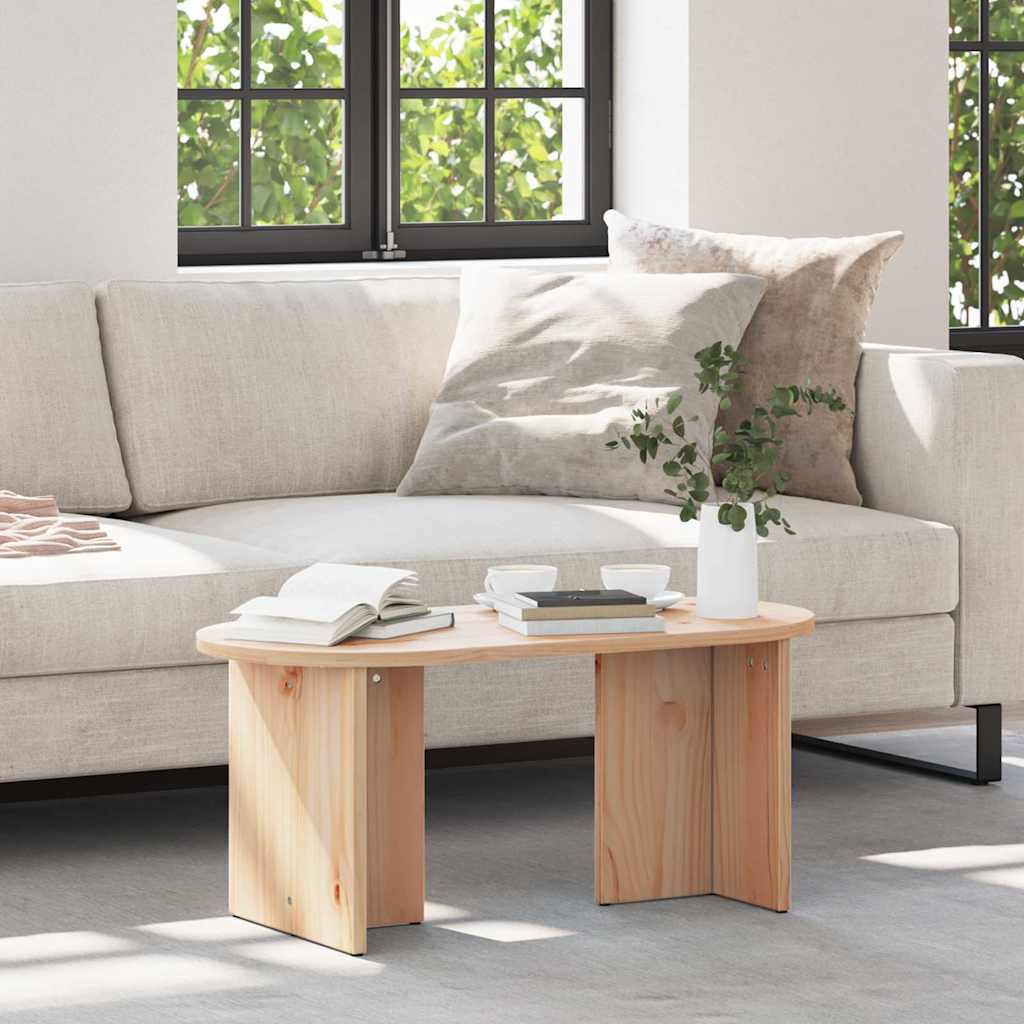 vidaXL Stolik kawowy Naturalny 80 x 39,5 x 35 cm Lite drewno sosnowe