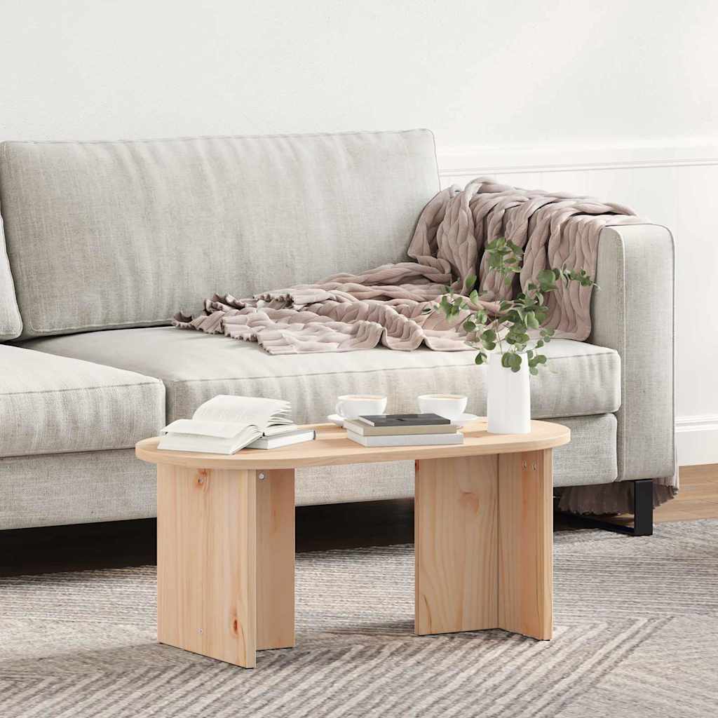 vidaXL Stolik kawowy Naturalny 80 x 39,5 x 35 cm Lite drewno sosnowe