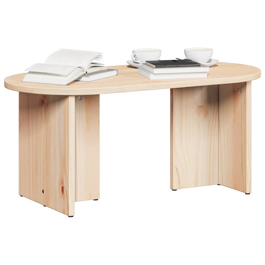 vidaXL Stolik kawowy Naturalny 80 x 39,5 x 35 cm Lite drewno sosnowe