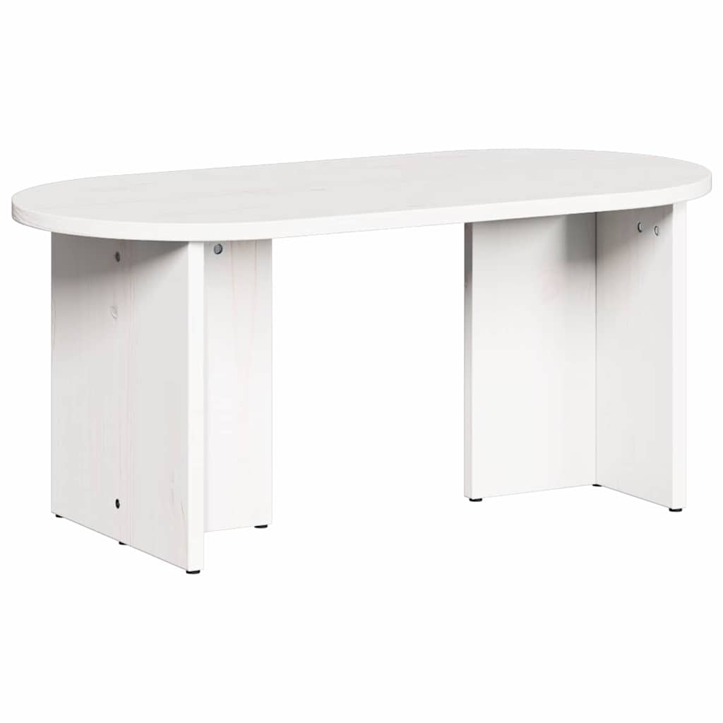 vidaXL Stolik kawowy Biały 80 x 39,5 x 35 cm Lite drewno sosnowe