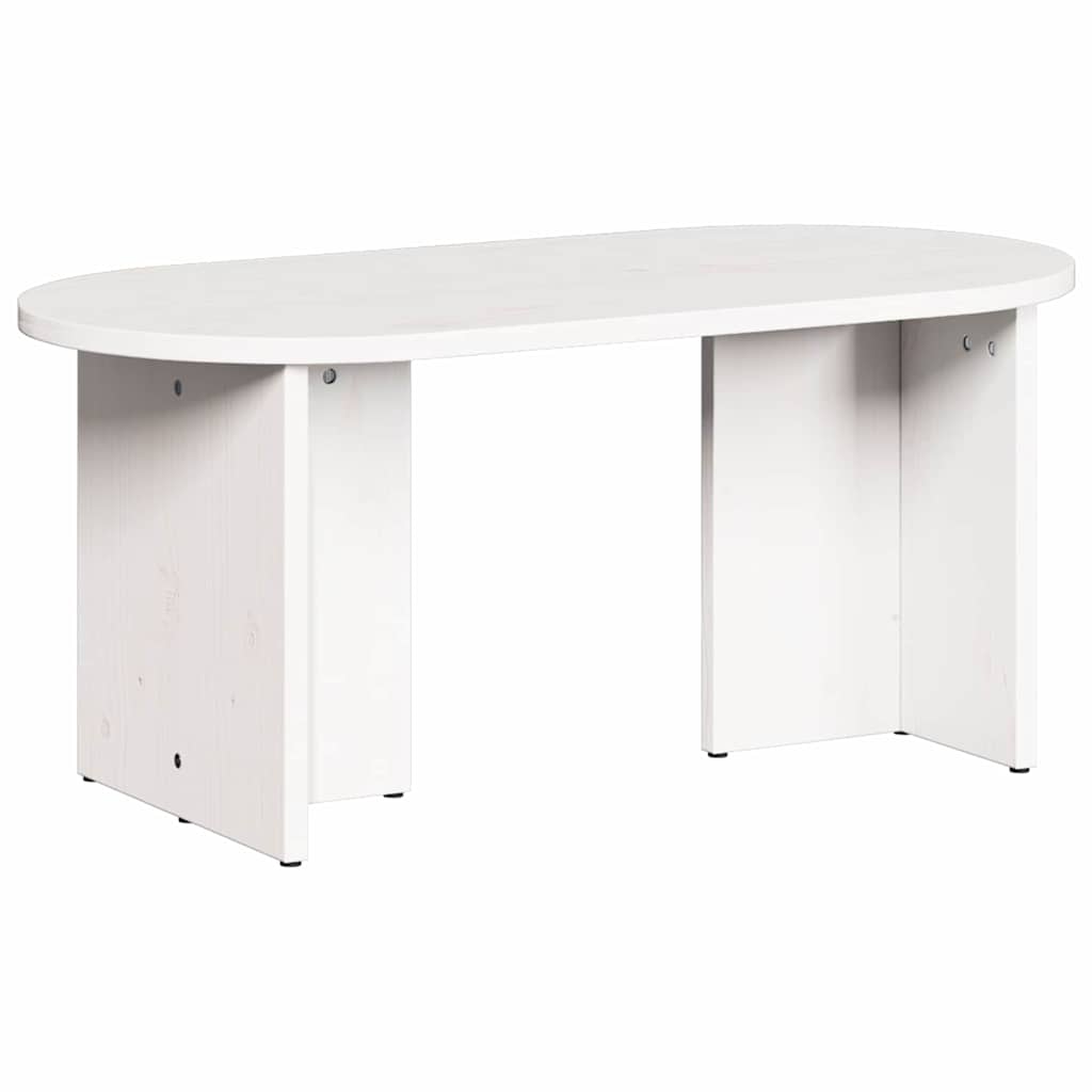 vidaXL Stolik kawowy Biały 80 x 39,5 x 35 cm Lite drewno sosnowe
