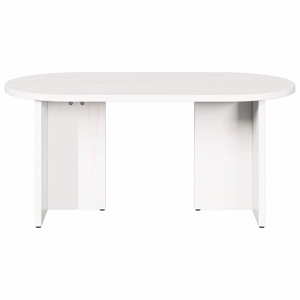 vidaXL Stolik kawowy Biały 80 x 39,5 x 35 cm Lite drewno sosnowe
