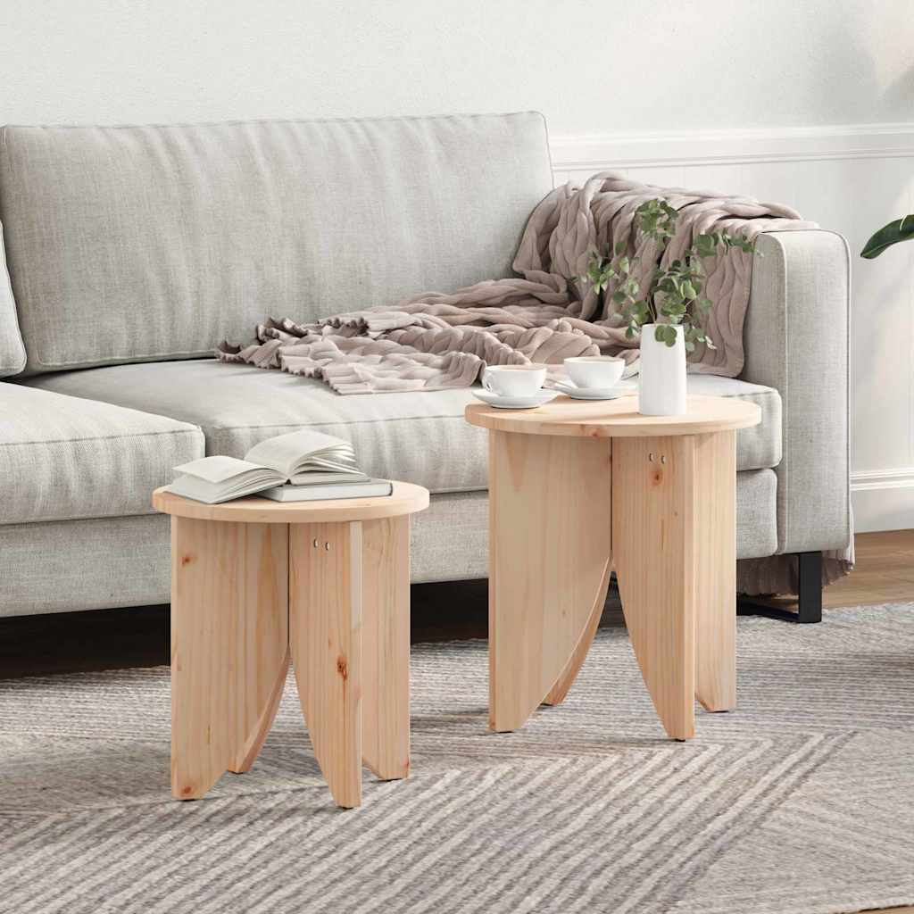 vidaXL Stolik kawowy 2 pcs Naturalny
