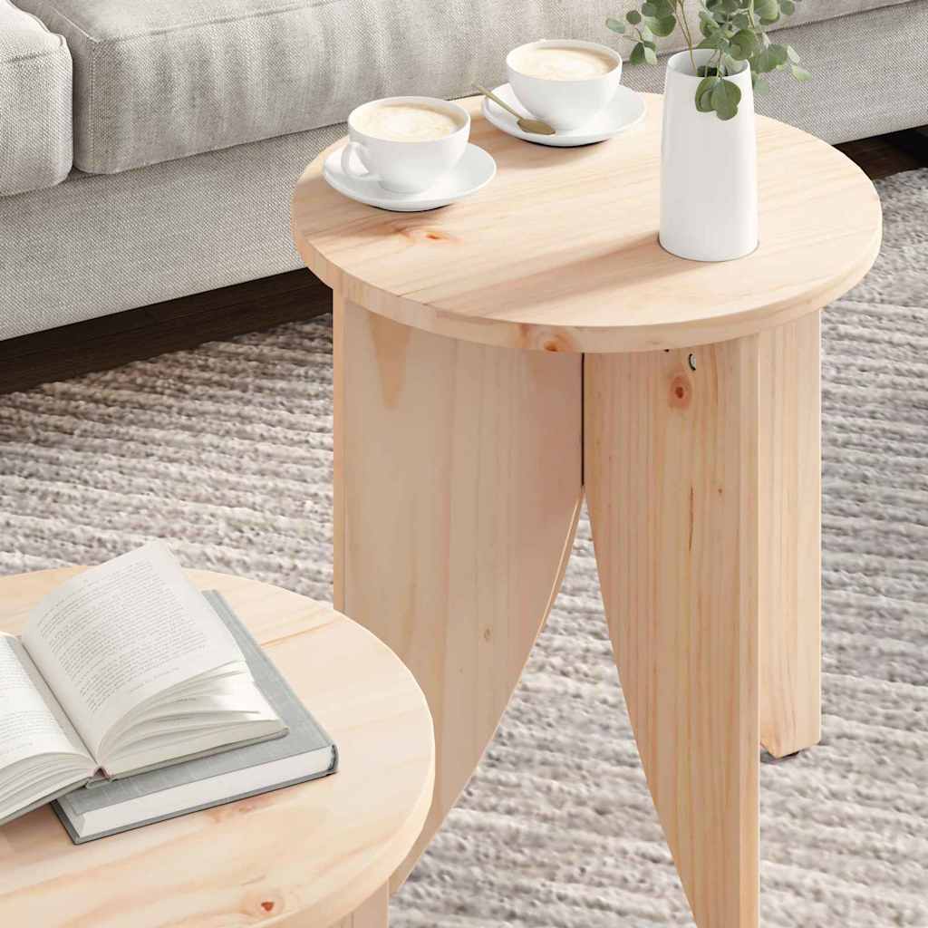 vidaXL Stolik kawowy 2 pcs Naturalny