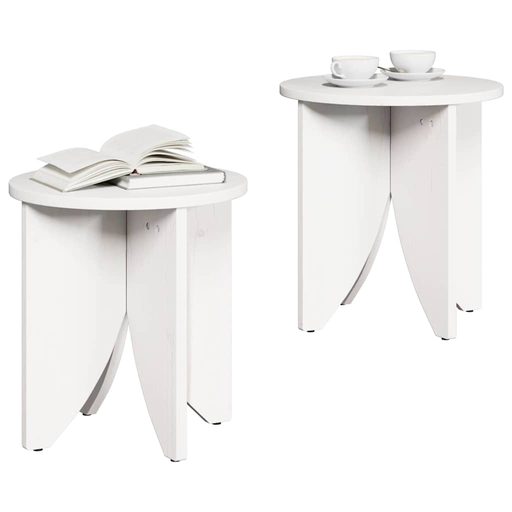 vidaXL Stolik kawowy 2 pcs Biały