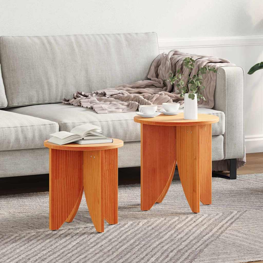 vidaXL Stolik kawowy 2 pcs Woskowy Brąz