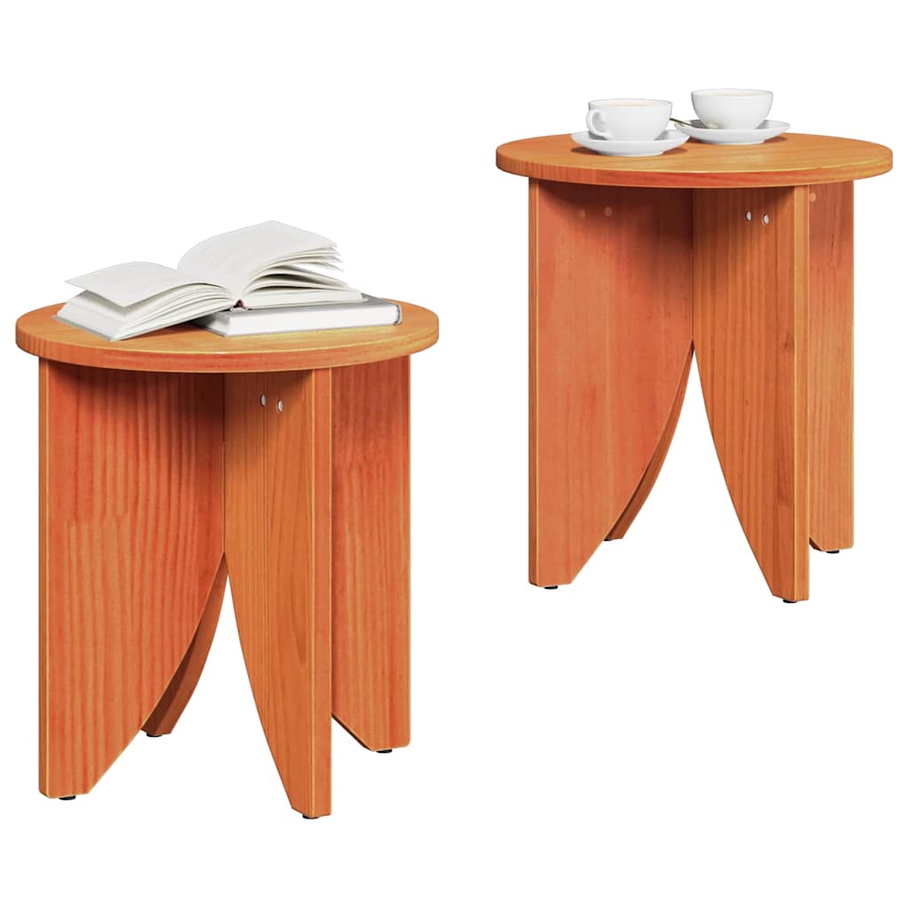 vidaXL Stolik kawowy 2 pcs Woskowy Brąz
