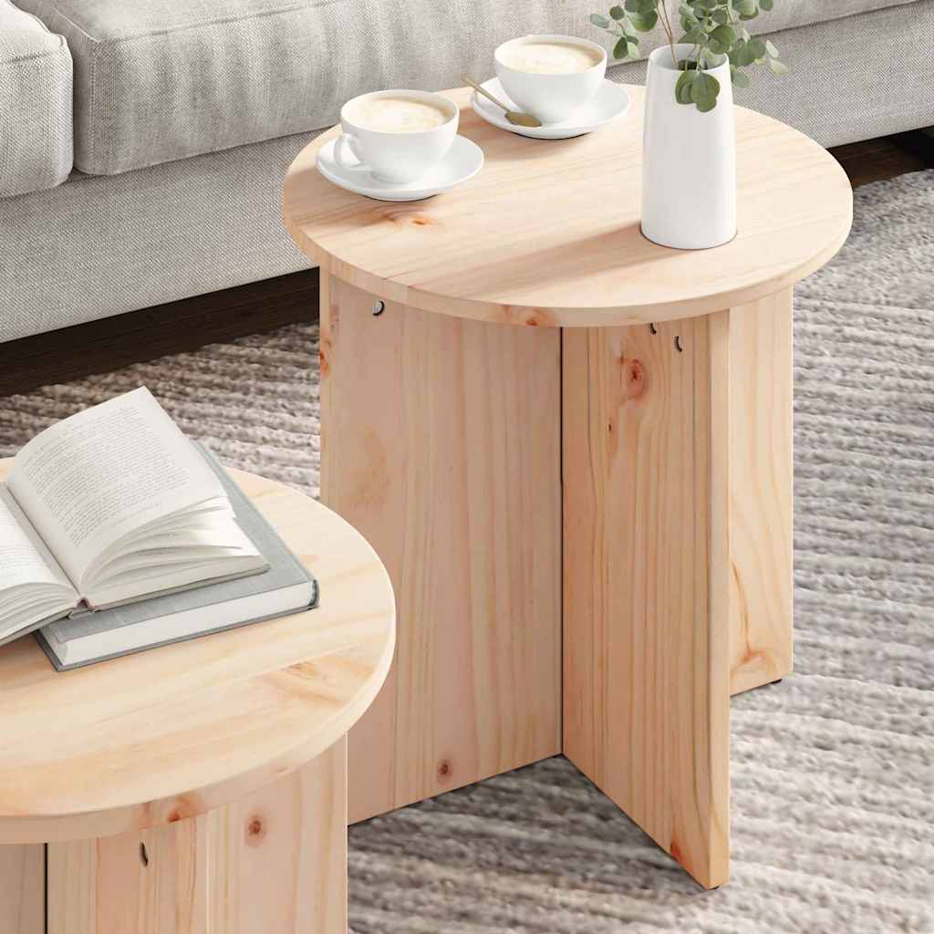 vidaXL Stolik kawowy 2 pcs Naturalny