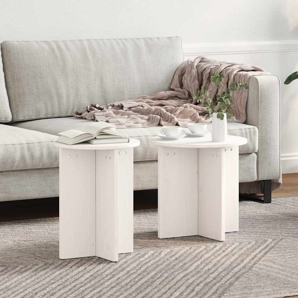 vidaXL Stolik kawowy 2 pcs Biały