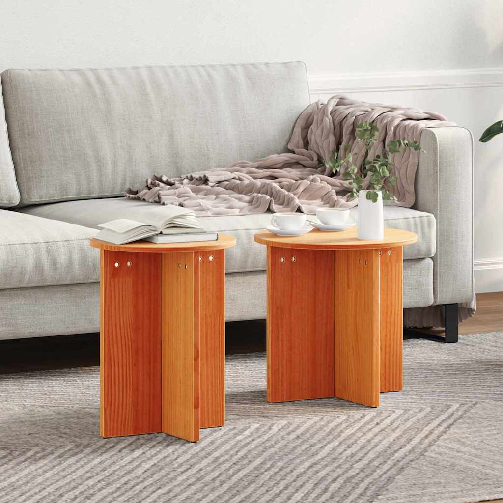 vidaXL Stolik kawowy 2 pcs Woskowy Brąz