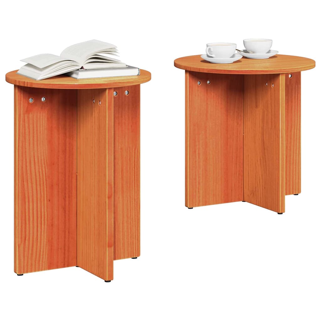 vidaXL Stolik kawowy 2 pcs Woskowy Brąz