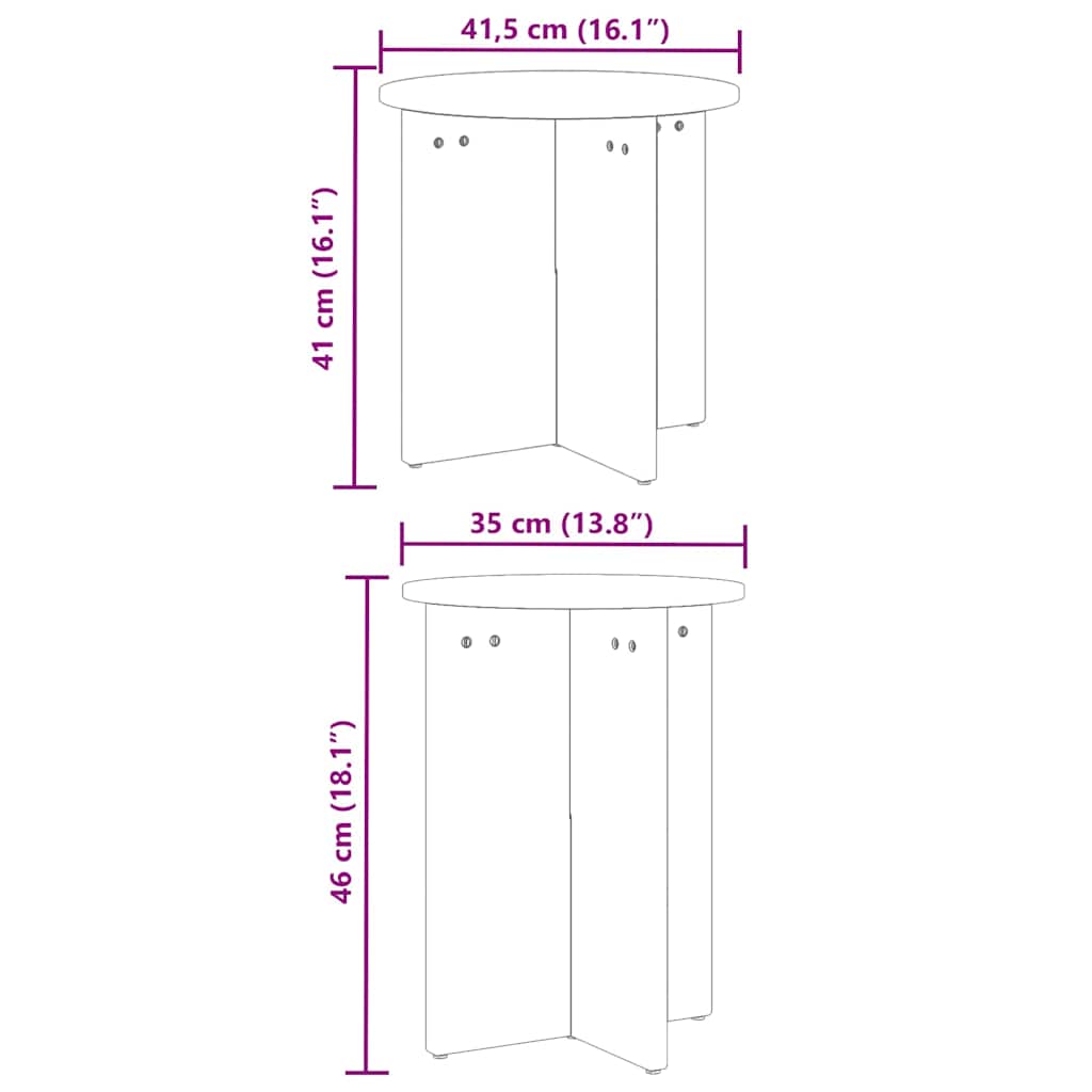 vidaXL Stolik kawowy 2 pcs Woskowy Brąz