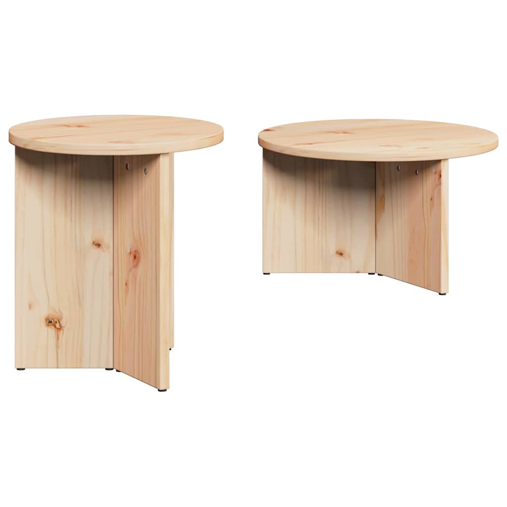 vidaXL Stolik kawowy 2 pcs Naturalny Lite drewno sosnowe