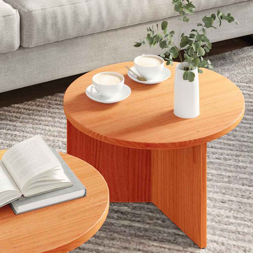 vidaXL Stolik kawowy 2 pcs Woskowy Brąz Lite drewno sosnowe