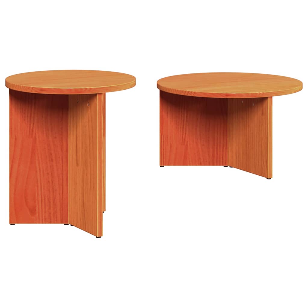 vidaXL Stolik kawowy 2 pcs Woskowy Brąz Lite drewno sosnowe