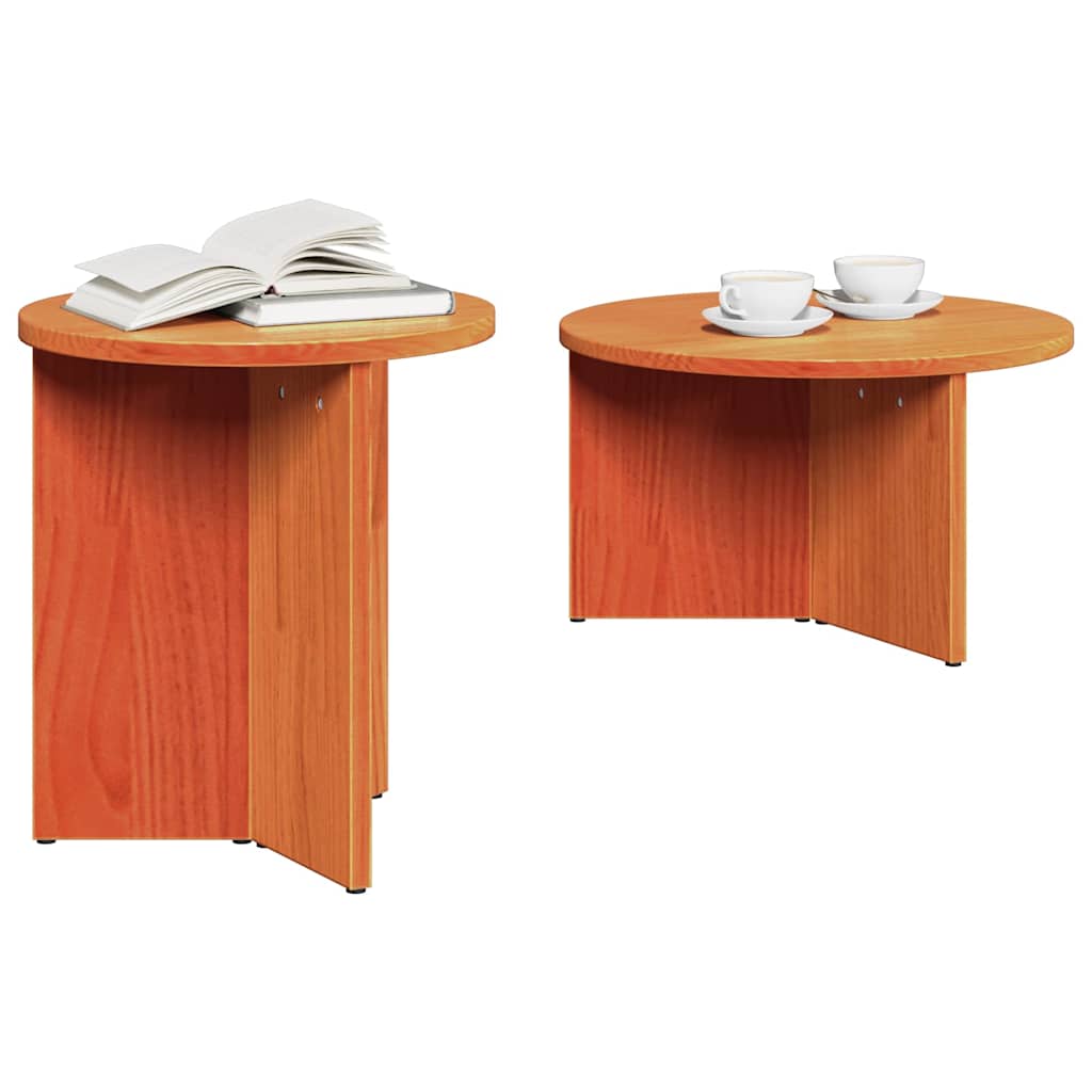 vidaXL Stolik kawowy 2 pcs Woskowy Brąz Lite drewno sosnowe