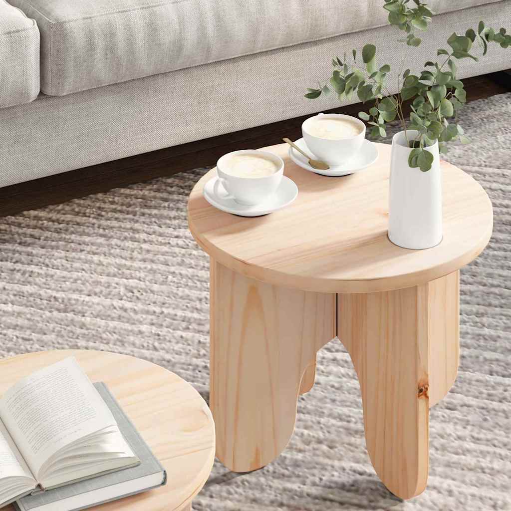 vidaXL Stolik kawowy 2 pcs Naturalny Lite drewno sosnowe