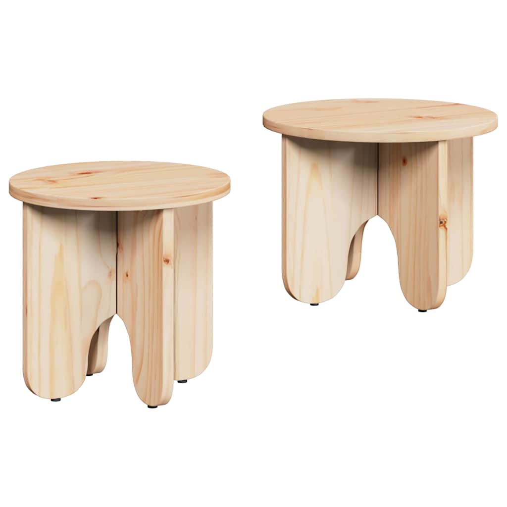 vidaXL Stolik kawowy 2 pcs Naturalny Lite drewno sosnowe