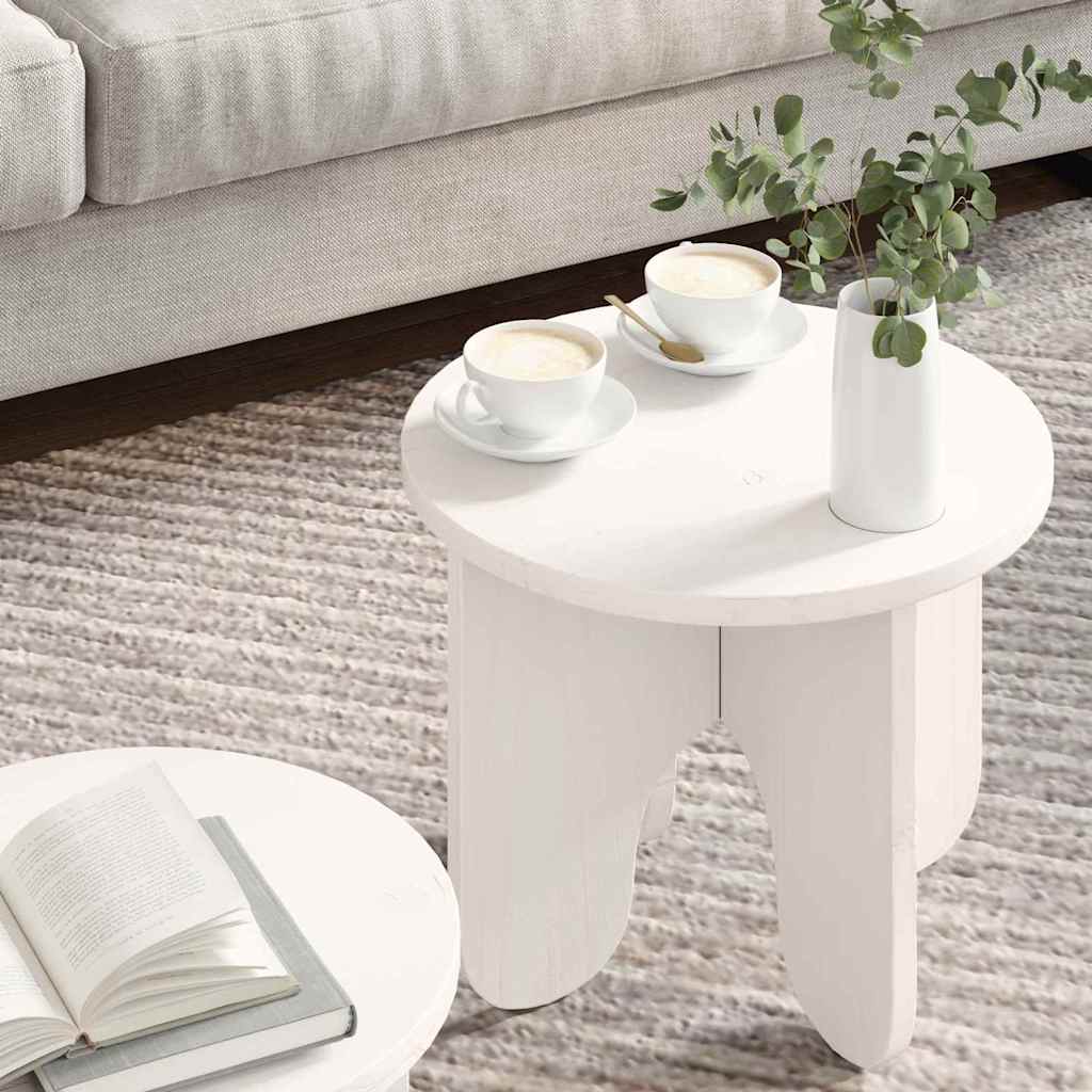 vidaXL Stolik kawowy 2 pcs Biały Lite drewno sosnowe