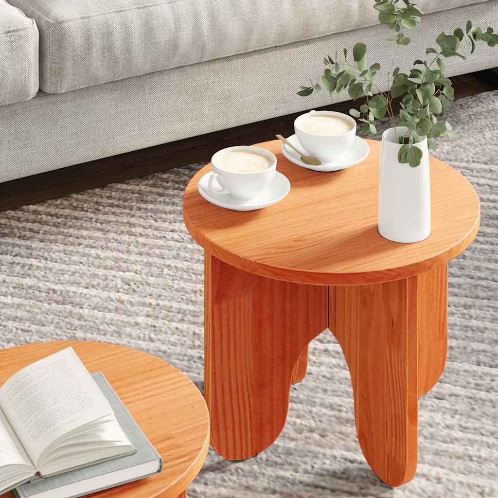 vidaXL Stolik kawowy 2 pcs Woskowy Brąz Lite drewno sosnowe