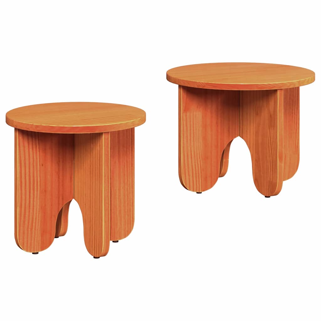 vidaXL Stolik kawowy 2 pcs Woskowy Brąz Lite drewno sosnowe