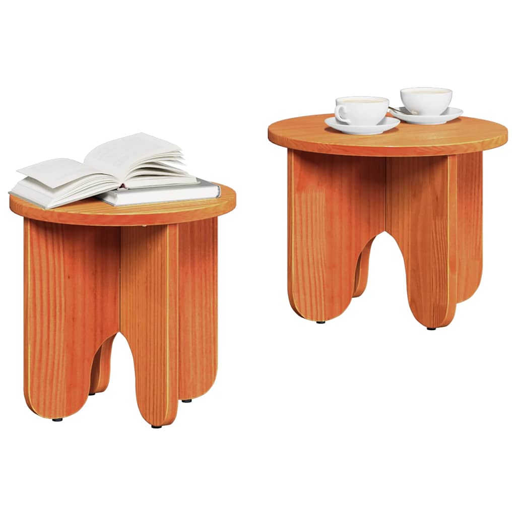 vidaXL Stolik kawowy 2 pcs Woskowy Brąz Lite drewno sosnowe