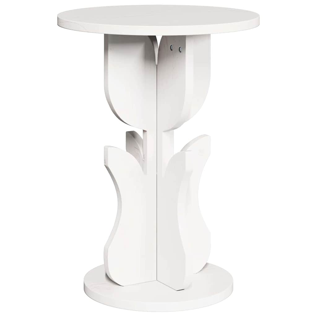 vidaXL Stolik kawowy Biały 39,5 x 39,5 x 53,5 cm Lite drewno sosnowe