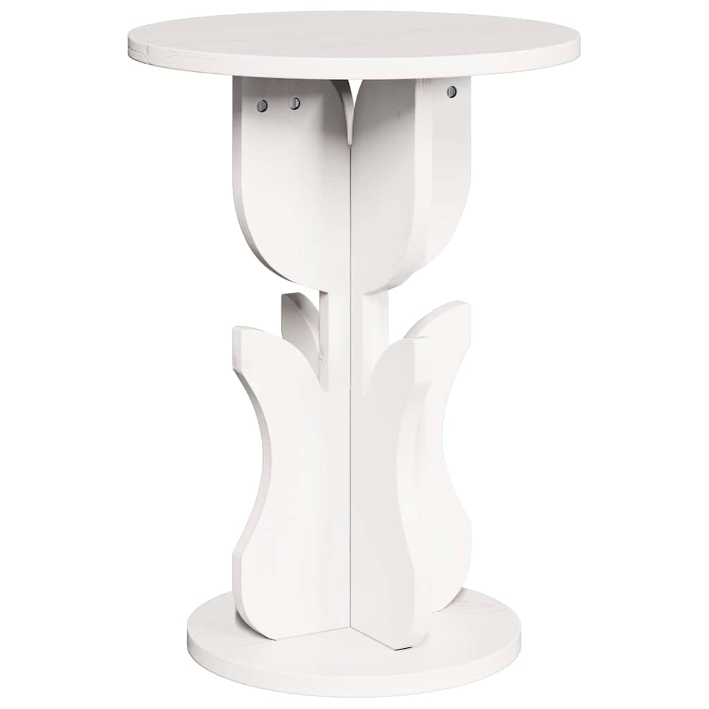 vidaXL Stolik kawowy Biały 39,5 x 39,5 x 53,5 cm Lite drewno sosnowe