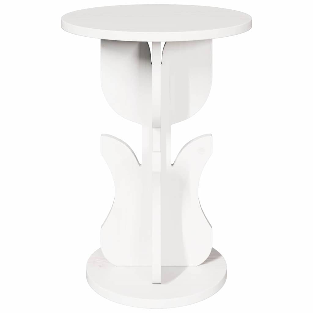 vidaXL Stolik kawowy Biały 39,5 x 39,5 x 53,5 cm Lite drewno sosnowe