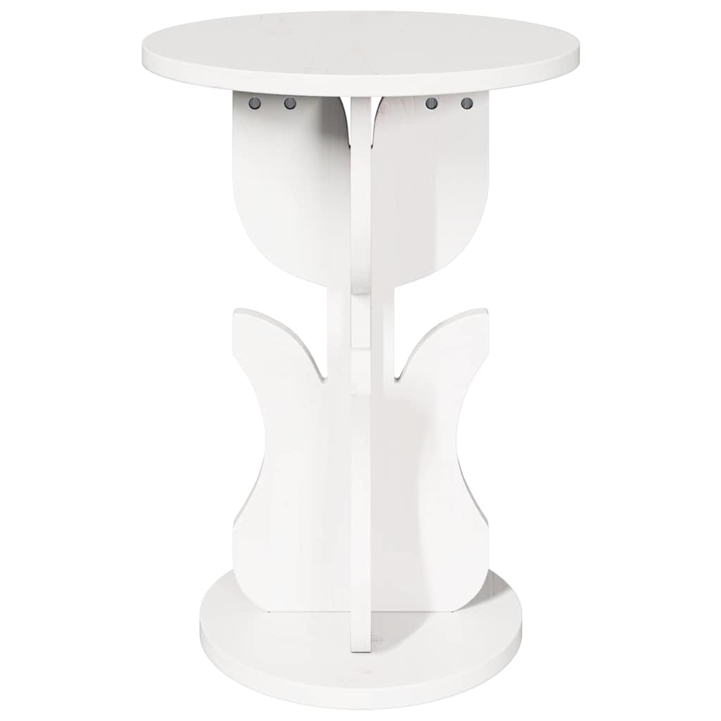 vidaXL Stolik kawowy Biały 39,5 x 39,5 x 53,5 cm Lite drewno sosnowe