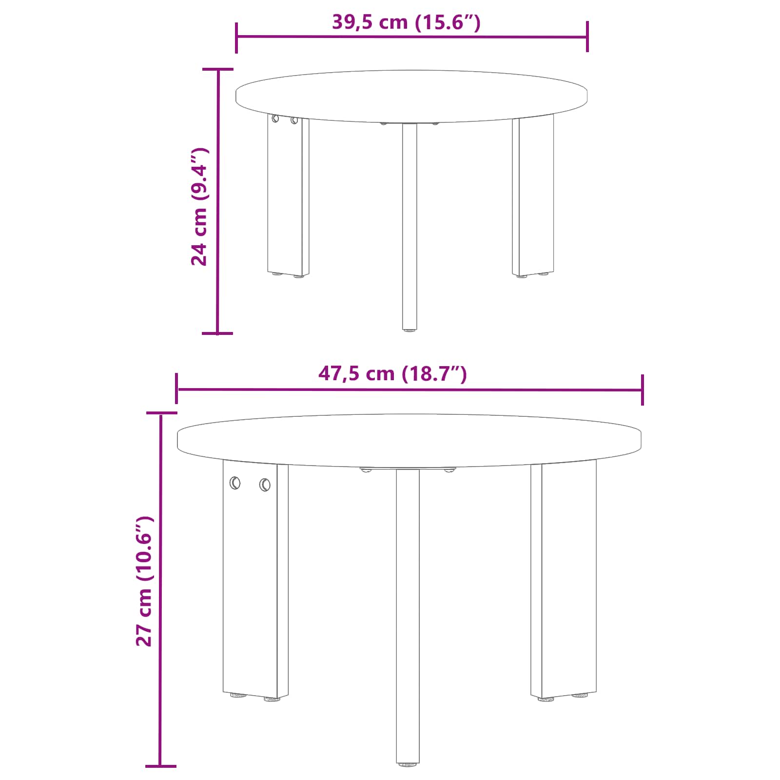 vidaXL Stolik kawowy 2 pcs Naturalny Lite drewno sosnowe