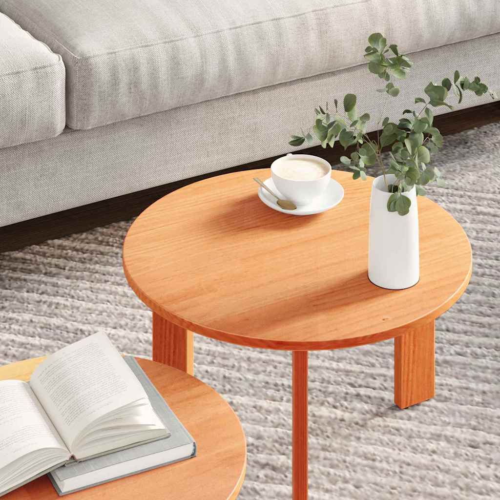 vidaXL Stolik kawowy 2 pcs Woskowy Brąz Lite drewno sosnowe