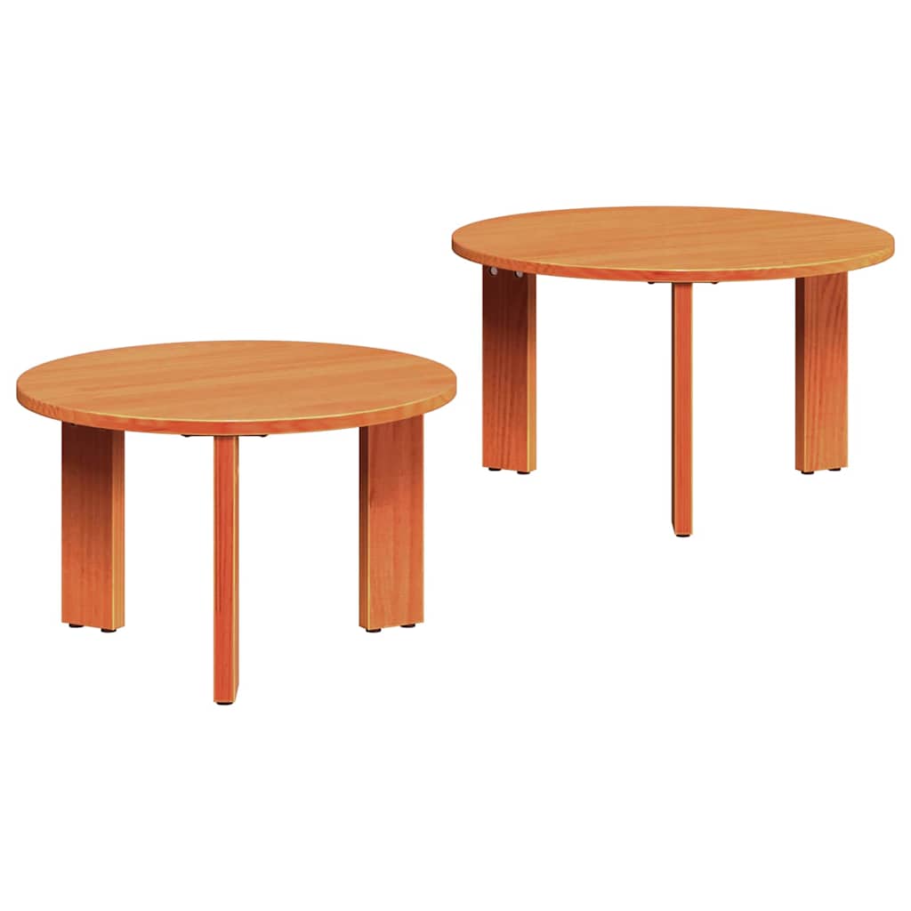 vidaXL Stolik kawowy 2 pcs Woskowy Brąz Lite drewno sosnowe