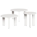 vidaXL Stolik kawowy 3 pcs Biały Lite drewno sosnowe