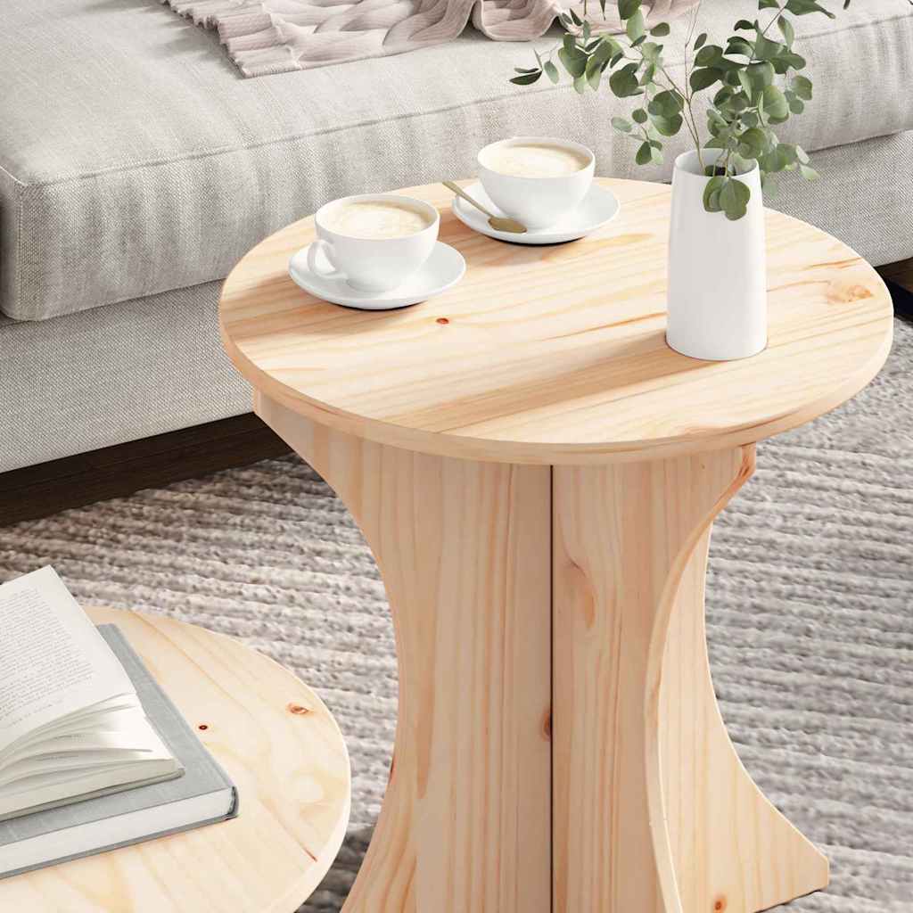 vidaXL Stolik kawowy 2 pcs Naturalny Lite drewno sosnowe