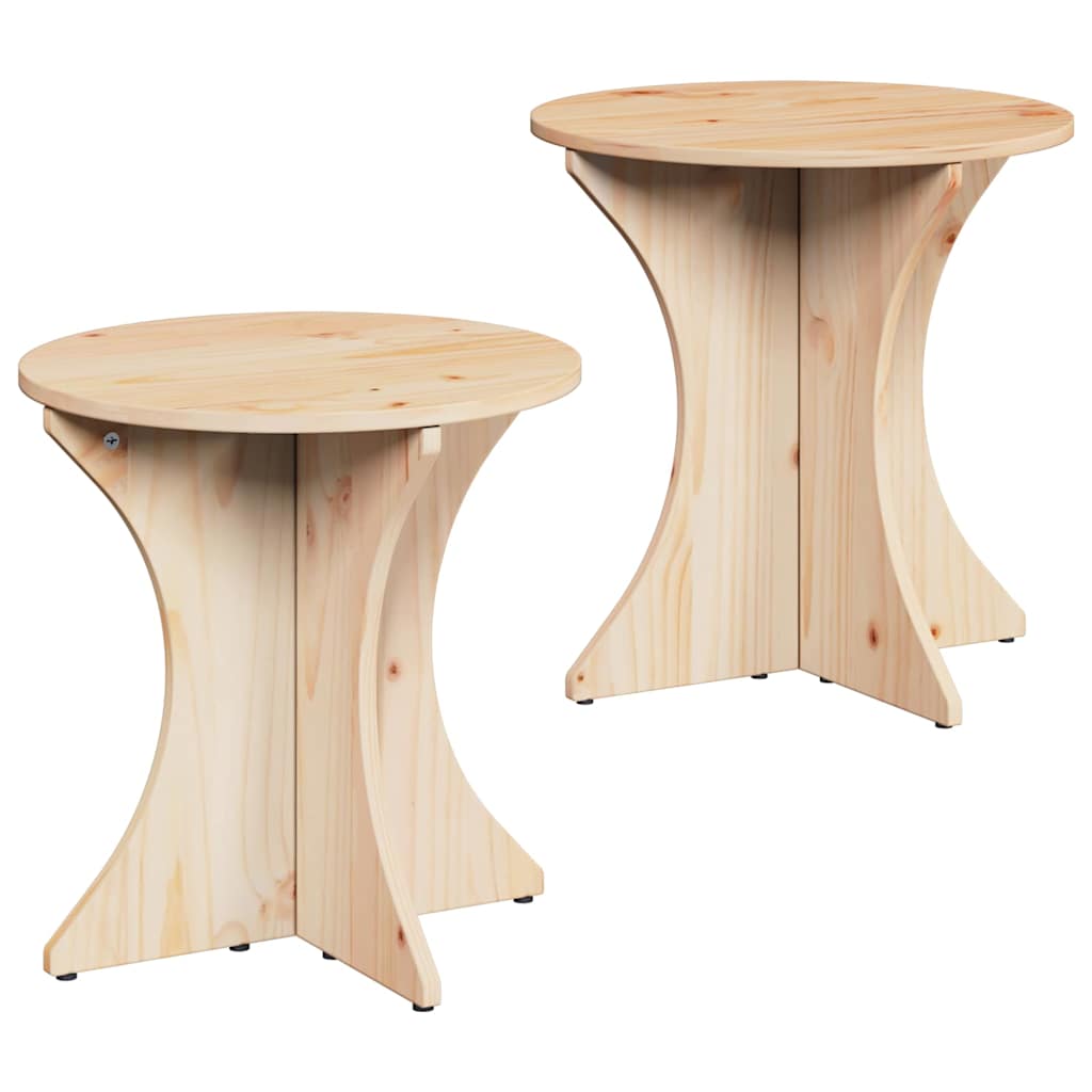 vidaXL Stolik kawowy 2 pcs Naturalny Lite drewno sosnowe