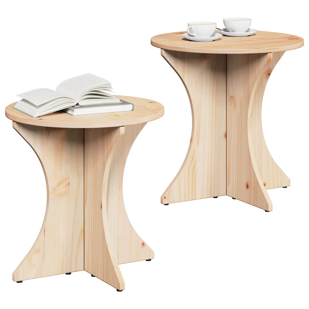 vidaXL Stolik kawowy 2 pcs Naturalny Lite drewno sosnowe