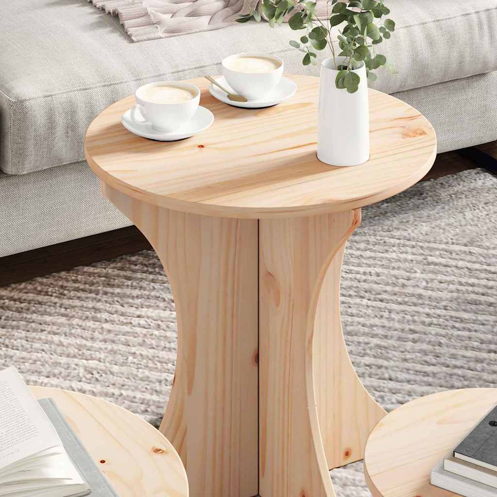 vidaXL Stolik kawowy 3 pcs Naturalny