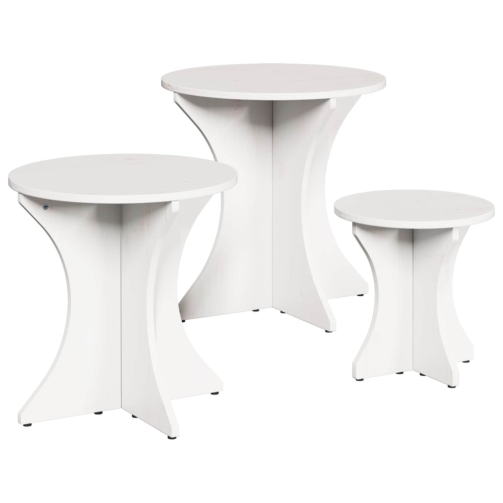 vidaXL Stolik kawowy 3 pcs Biały