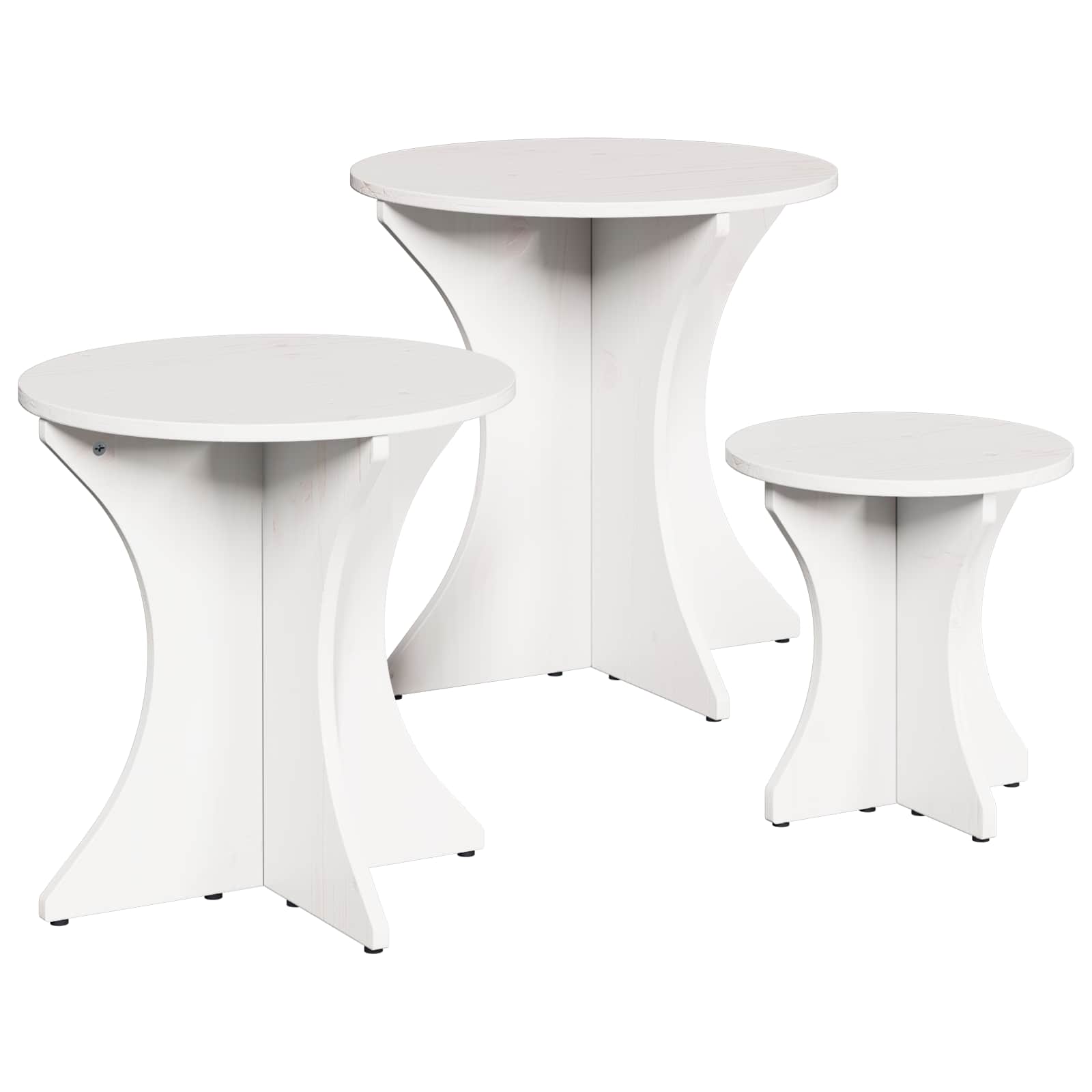 vidaXL Stolik kawowy 3 pcs Biały