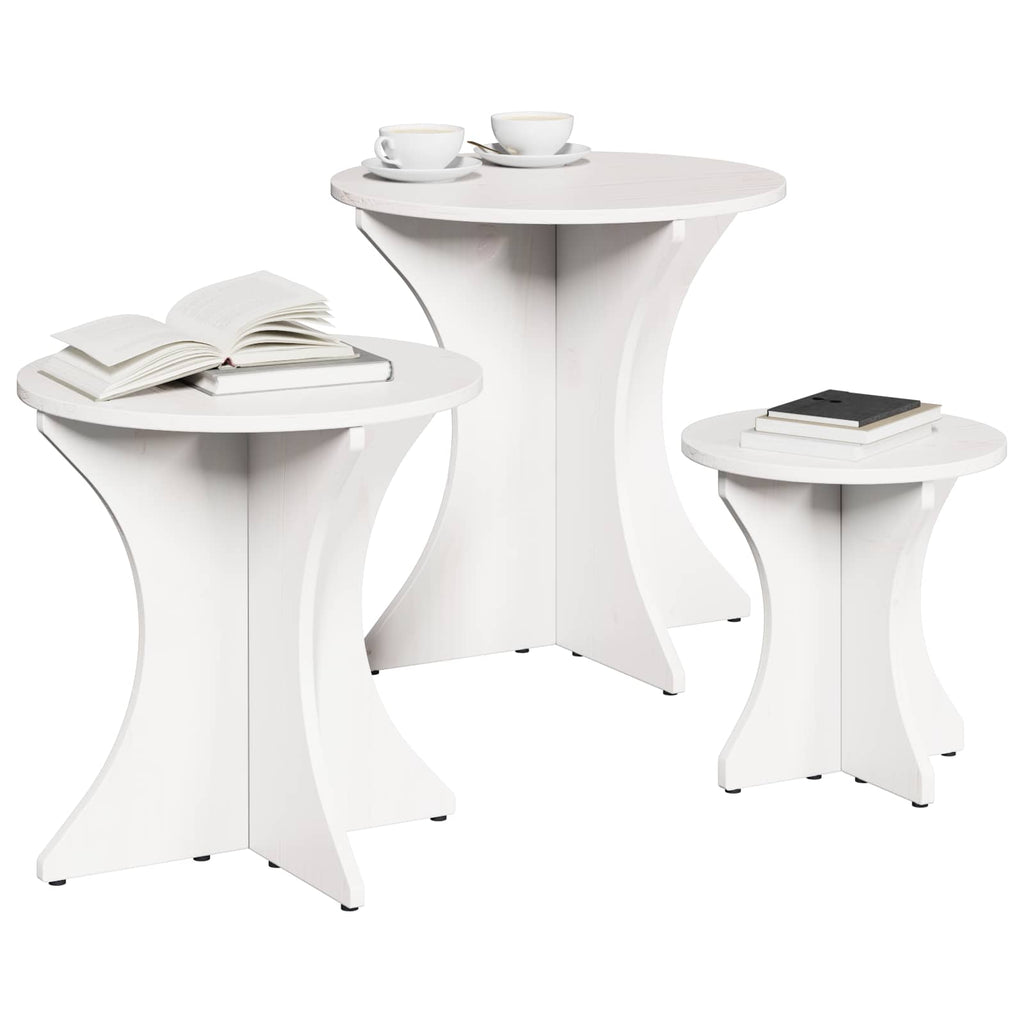 vidaXL Stolik kawowy 3 pcs Biały