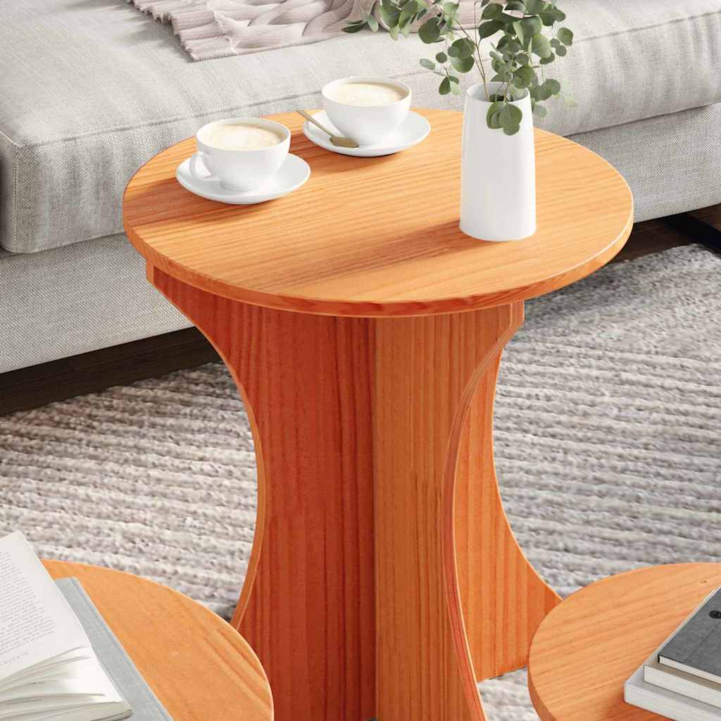 vidaXL Stolik kawowy 3 pcs Woskowy Brąz