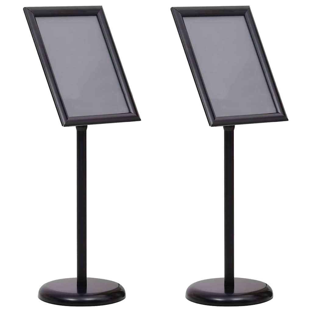 vidaXL Stojaki na plakaty 2 pcs Czarny 45 x 32,7 x 108 cm Aluminium