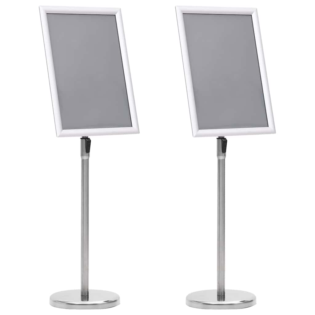 vidaXL Stojaki na plakaty 2 pcs Srebrny 45 x 32,7 x 108 cm Aluminium