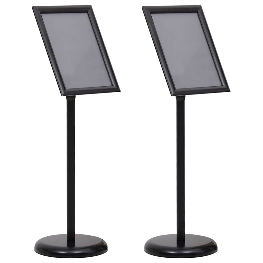 vidaXL Stojaki na plakaty 2 pcs Czarny 32.7 x 24 x 108 cm Aluminium