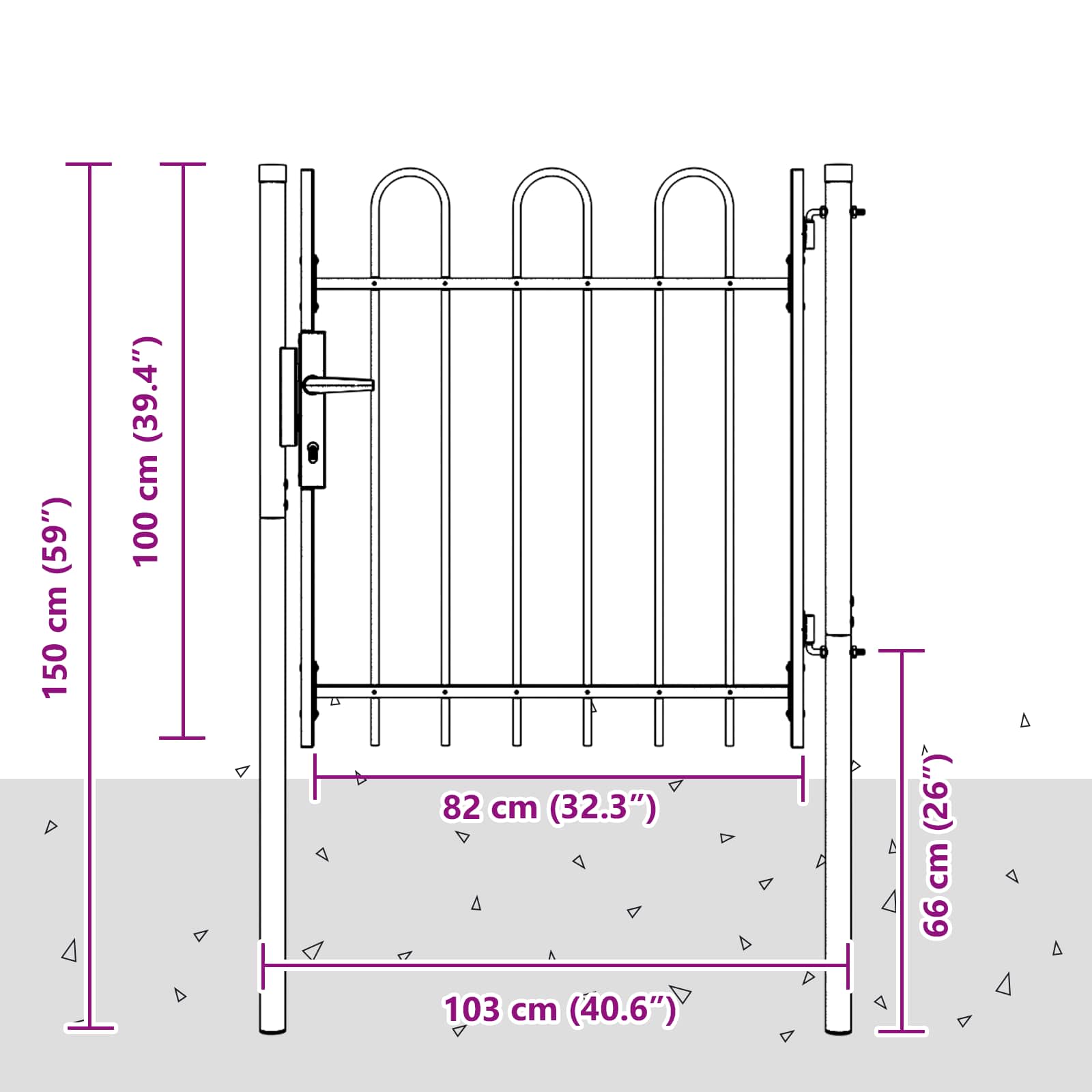 vidaXL Brama ogrodzeniowa BOXTEL 103 x 150 cm Stal malowana proszkowo