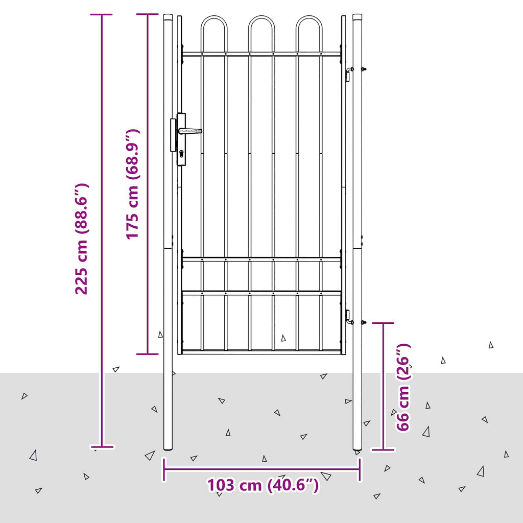 vidaXL Brama ogrodzeniowa BOXTEL 103 x 225 cm Stal malowana proszkowo