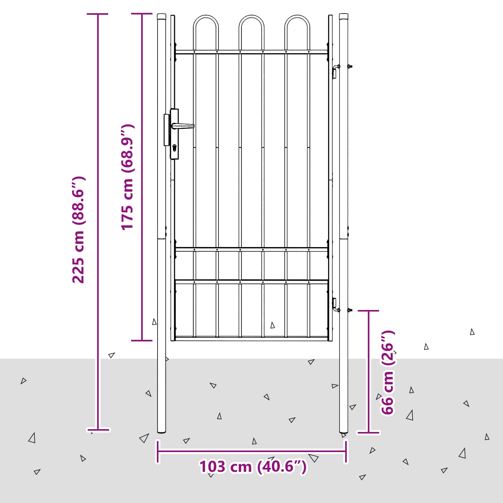 vidaXL Brama ogrodzeniowa BOXTEL 103 x 225 cm Stal malowana proszkowo